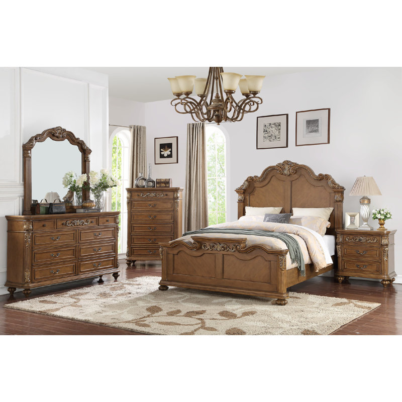 Liao Standard Bed, Dark Brown, Queen
