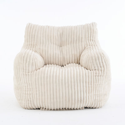 Soft Fluffy Corduroy Fabric Bean Bag Chair Filled With Memory Sponge