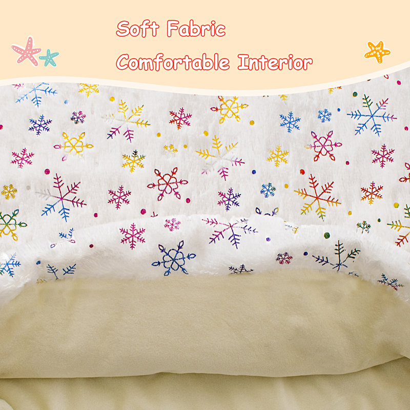 Couverture Kids Mermaid Tail, White Colorful Snowflakes, 52.7" L x 19.6" W