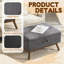 Banc de rangement avec repose-pieds Mid-Century avec table basse relevable et polyvalence.-1542627899