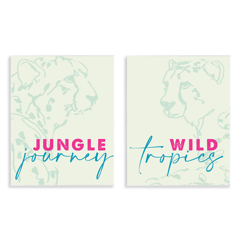 Ensemble de 2 plaques murales guépards de la faune, design par Lanie Loreth