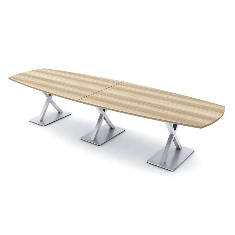 Table de conférence Pavert, H 30 po x l 144 po x P 48 po, Blond blond cendré, Argent