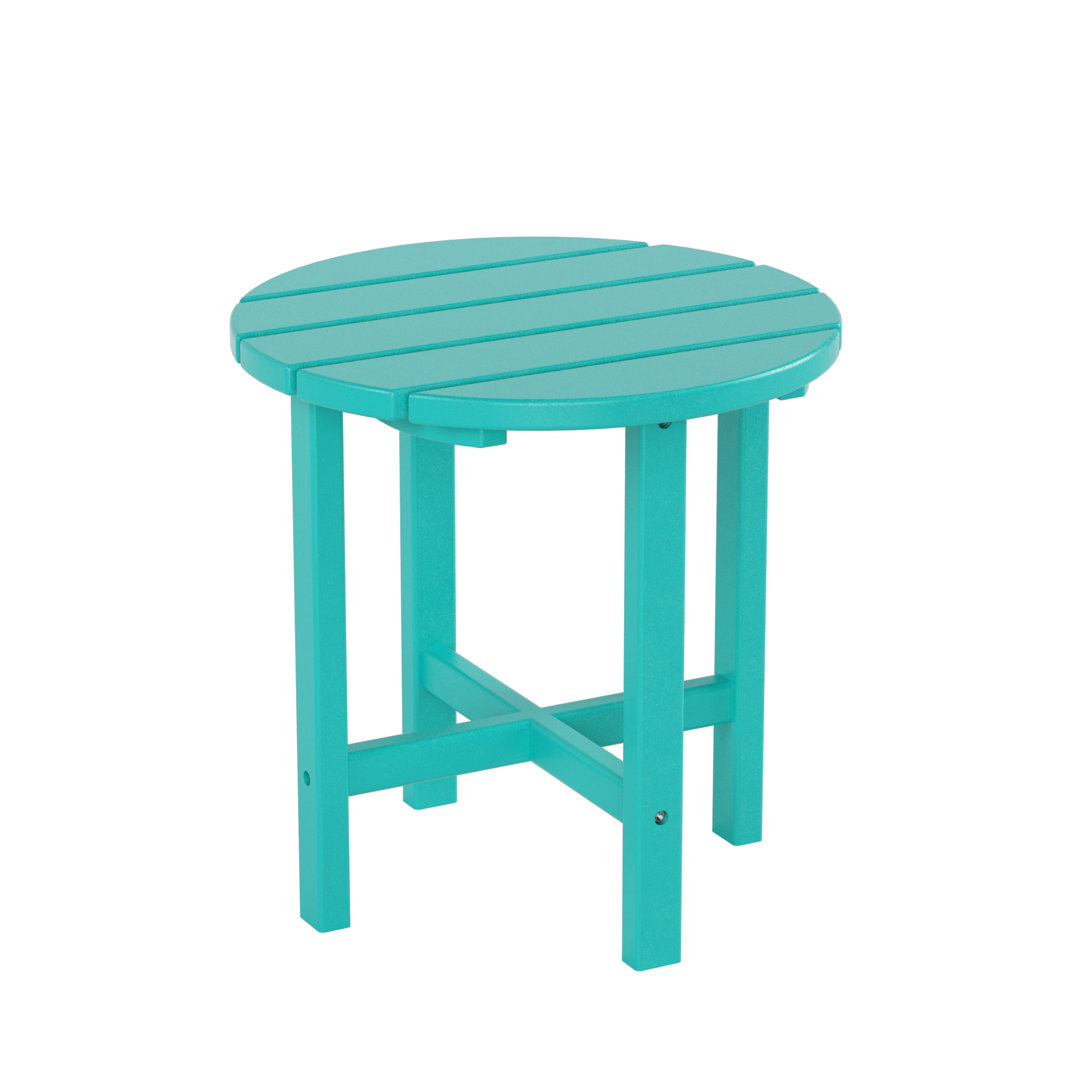 Salvo All-weather Patio Round Adirondack HDPE Plastic /Resin Outdoor Side Table Lark Manor™ 