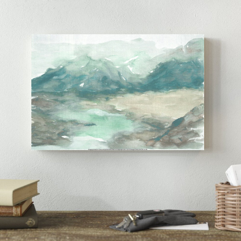 Paysage sarcelle foncé - reproduction d'art sur toile tendue, H 12 po x l 18 po