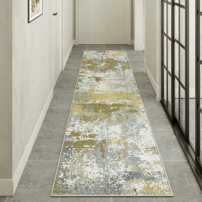 Tapis abstrait lavable à la machine avec envers antidérapant Kely