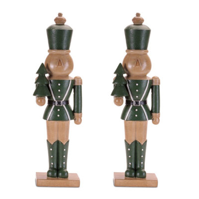 Green Nutcracker Soldier Figurines (Set of 2)