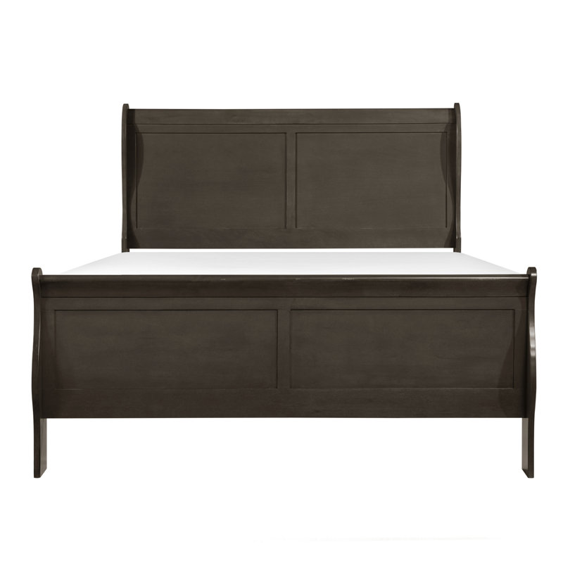 Full Size Traditional Gray Bed In Style For Bedroom, With Headboard, And Rails, Simple Assembly Needed Of Comes With Box Spring