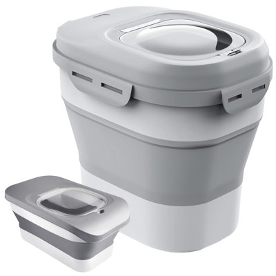 Foldable Dog Food Container With Airtight Lid, Large Pet Food Storage Container For Dry Dog And Cat Food