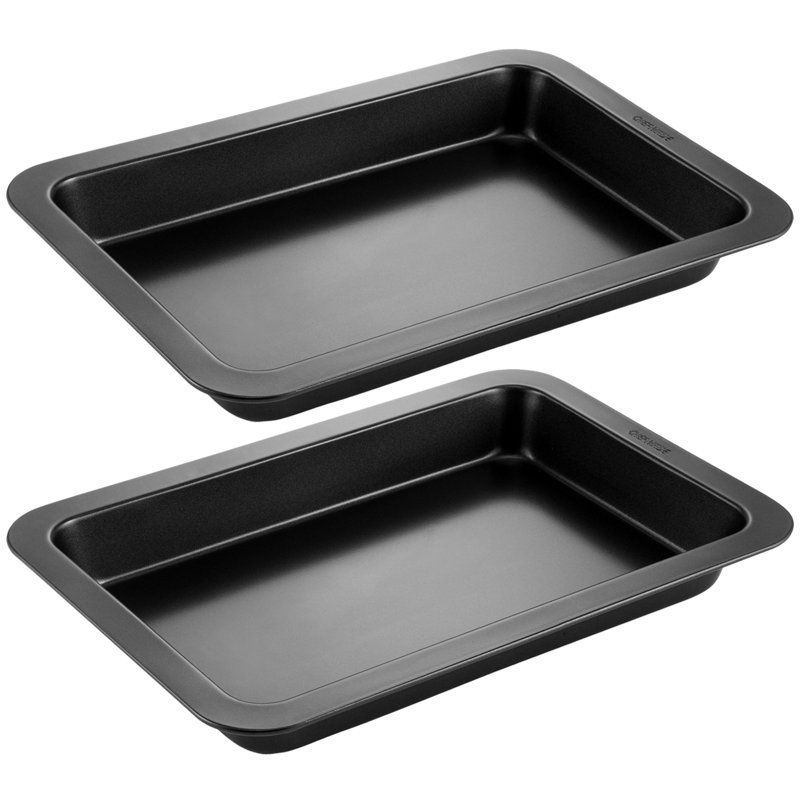 CHEFMADE Rectangular Cake Pan 2 Pieces, Nonstick 10.8 Inch Oblong Cake Pan Set, 7" x 10.8"