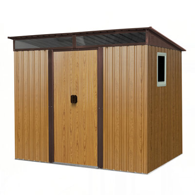 Outdoor Metal Storage Shed with Window and Transparent plate