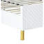 Lit Ek avec blanc ultrabrillant - aucun sommier nécessaire, entièrement en kd, ondulé, 39 lattes, 4 pieds en métal, capacité de charge de 660 lb. Finition du motif requise, poids