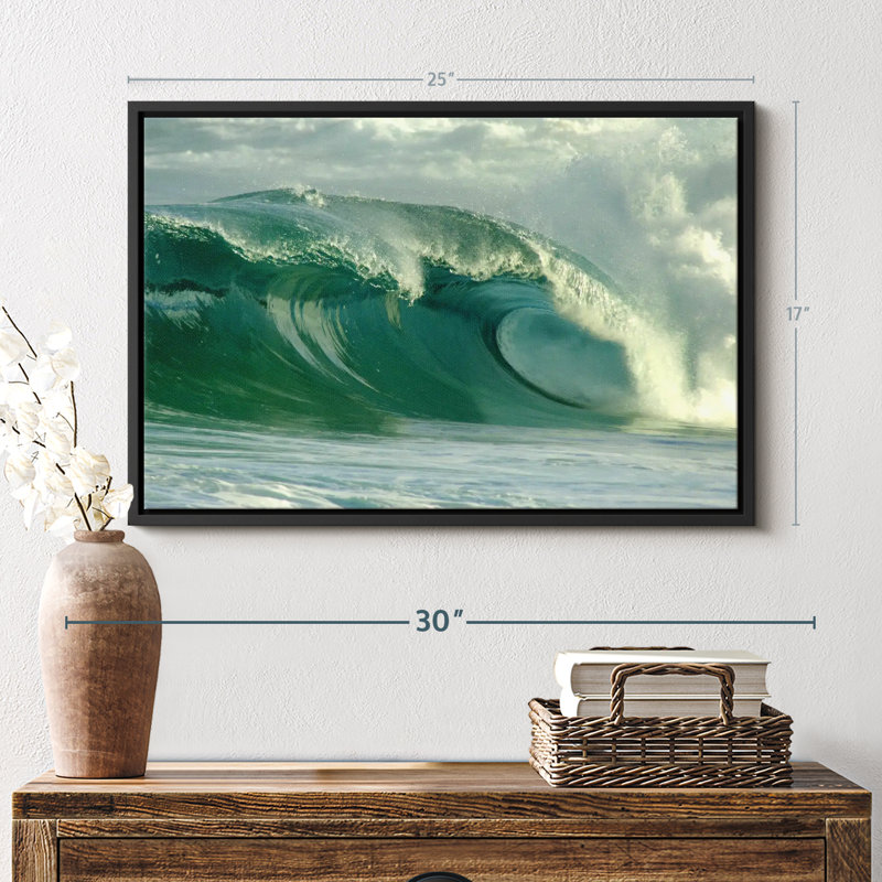 «Blue Green Ocean Wave», reproduction sur toile, H 17 po x l 25 po