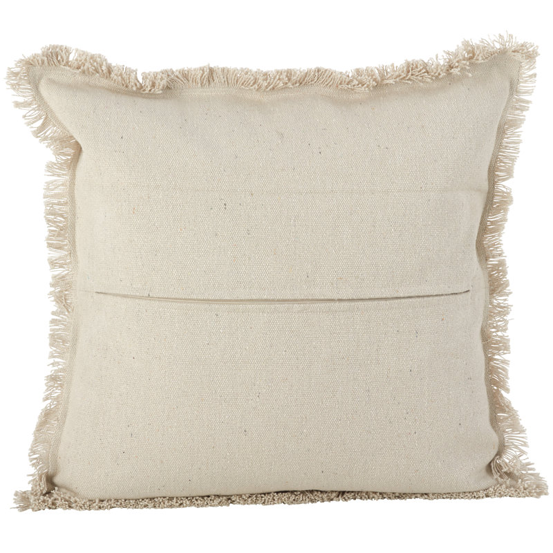 Aztec Tribal Fringe Trim Cotton Throw Pillow