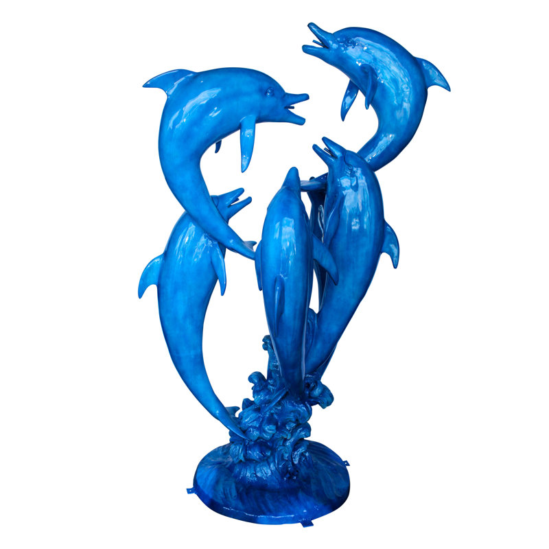 Nifao Collection Fish & Sea Life Giant and Impressive Bronze Fountain with Six Dolphins 65" x 45" x 92"H
