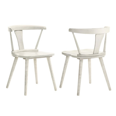 Chaise d'appoint rustique en bois massif 2 pièces de style traditionnel, couleur principale blanche, finition rapide pour les chaises de cuisine, finition facile à assembler, cuisines adaptées