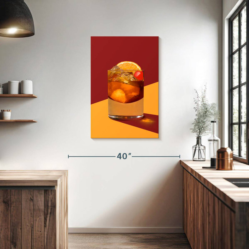 Yarlin Old Fashioned Bar Cocktail, H 36 po x l 24 po