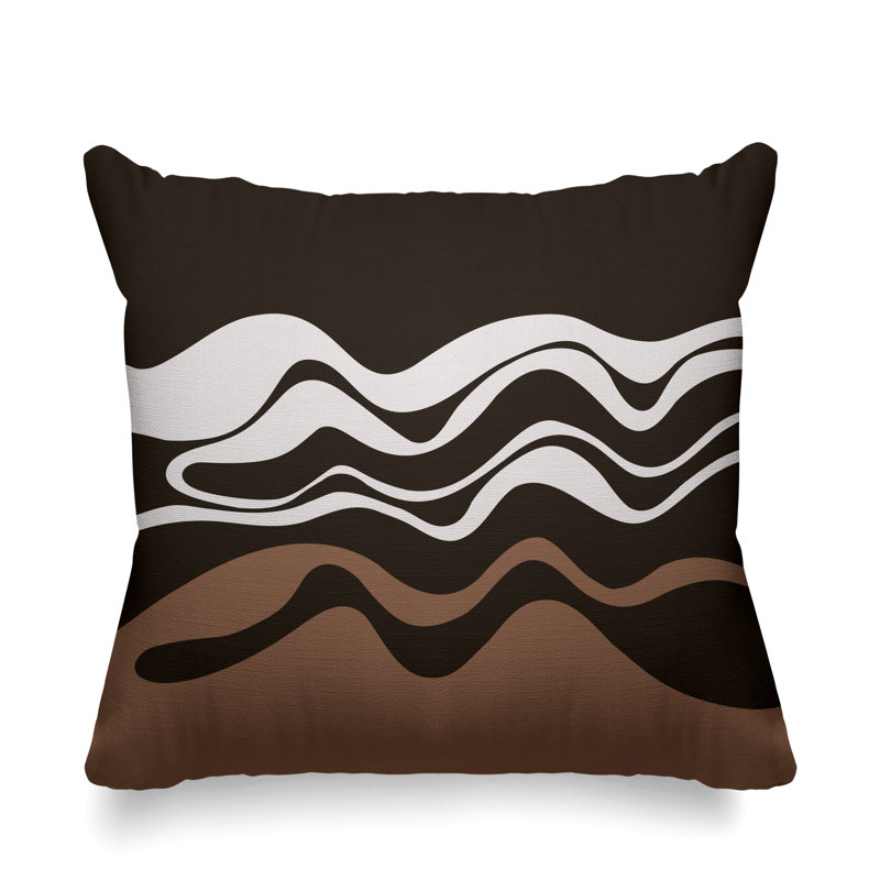 Housse et insert de coussin extérieur d'extérieur, Brun, L 15 po x H 15 po