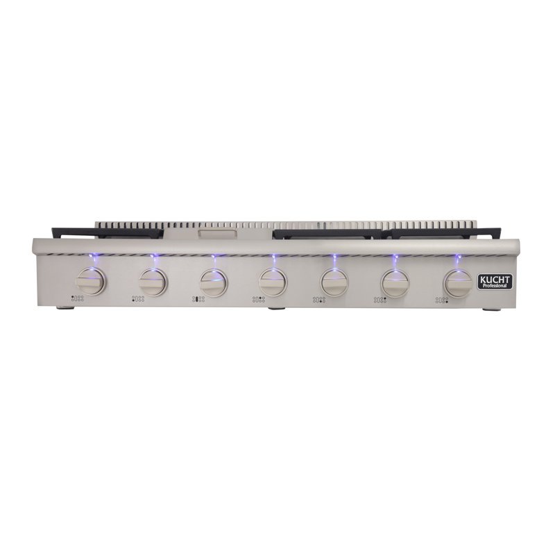 Kucht 48'' W Cooktop, Classic Silver, Natural Gas
