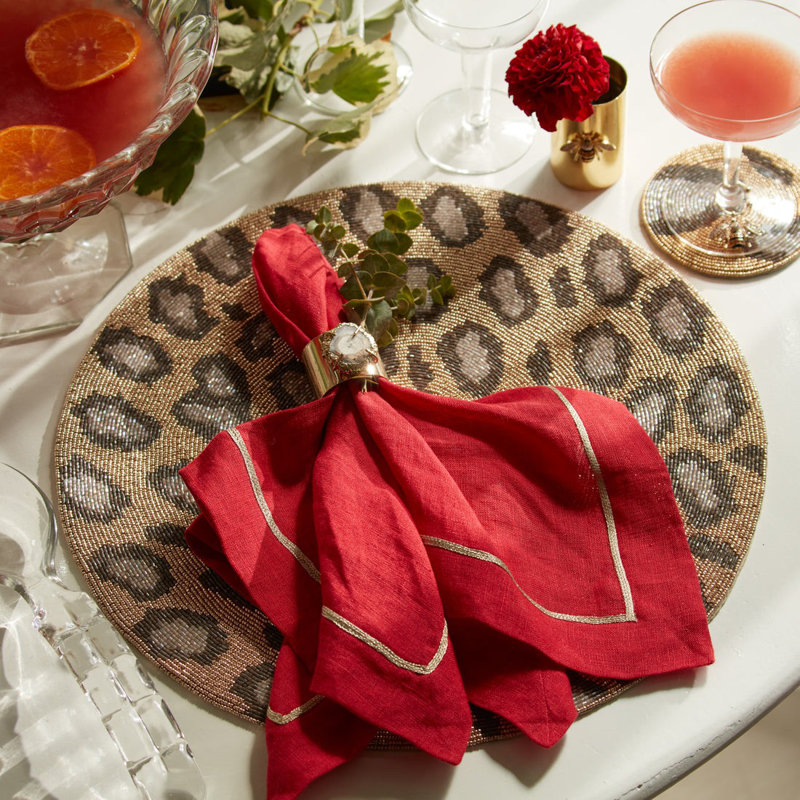 Linen Square Napkins, Berry