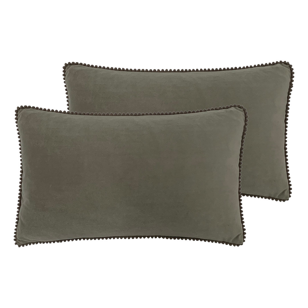 Cosmo Velvet Pom Pom Filled Cushion Twin Pack