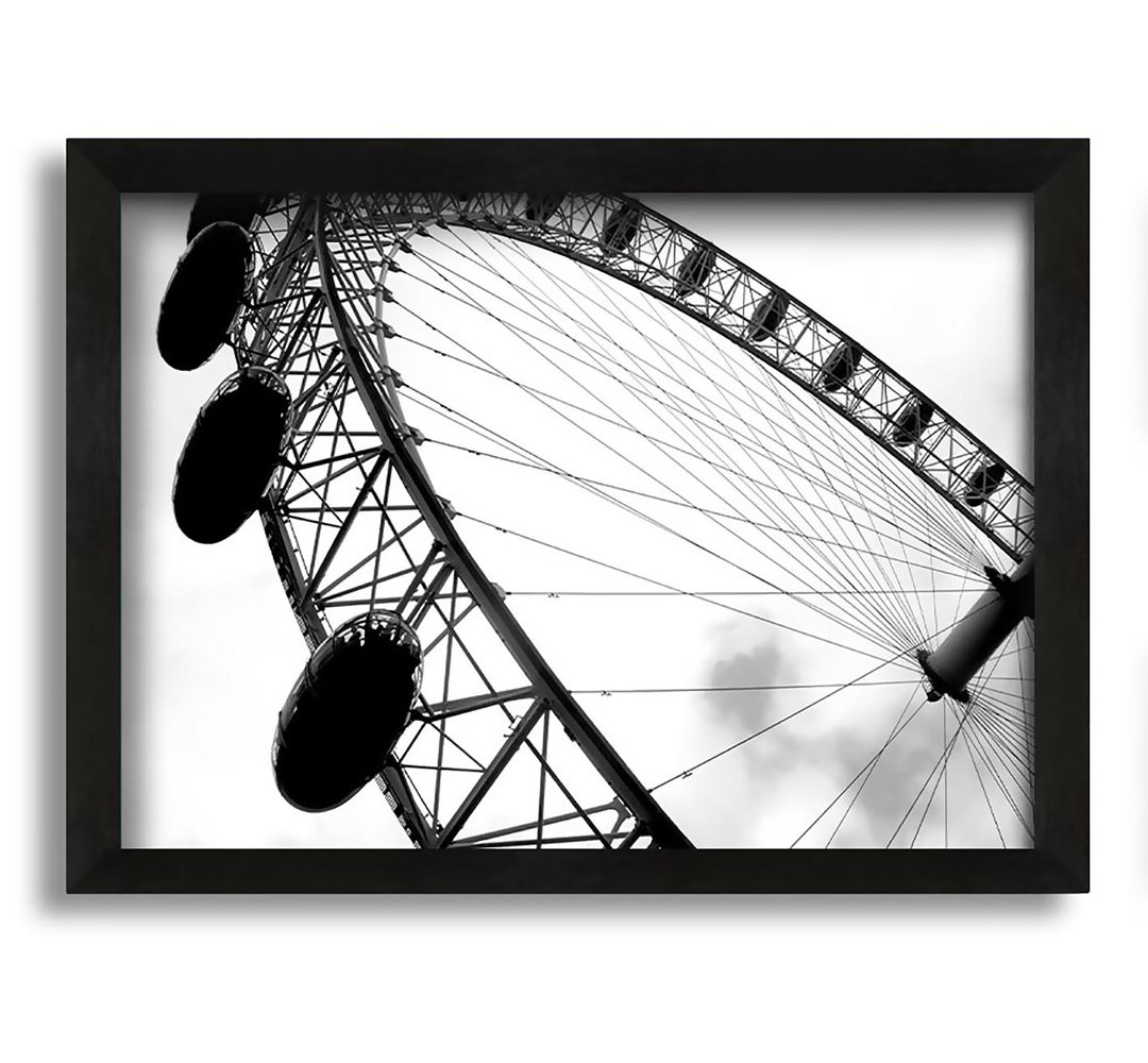 Gerahmtes Leinwandbild The London Eye Black and White