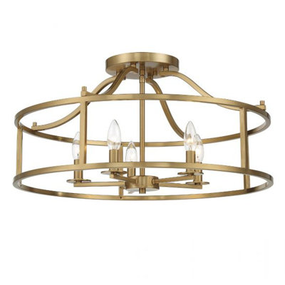 Plafonnier 5 lumières Maris en nickel satiné Maris