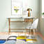 Kol Glass Top Metal Base Writing Desk