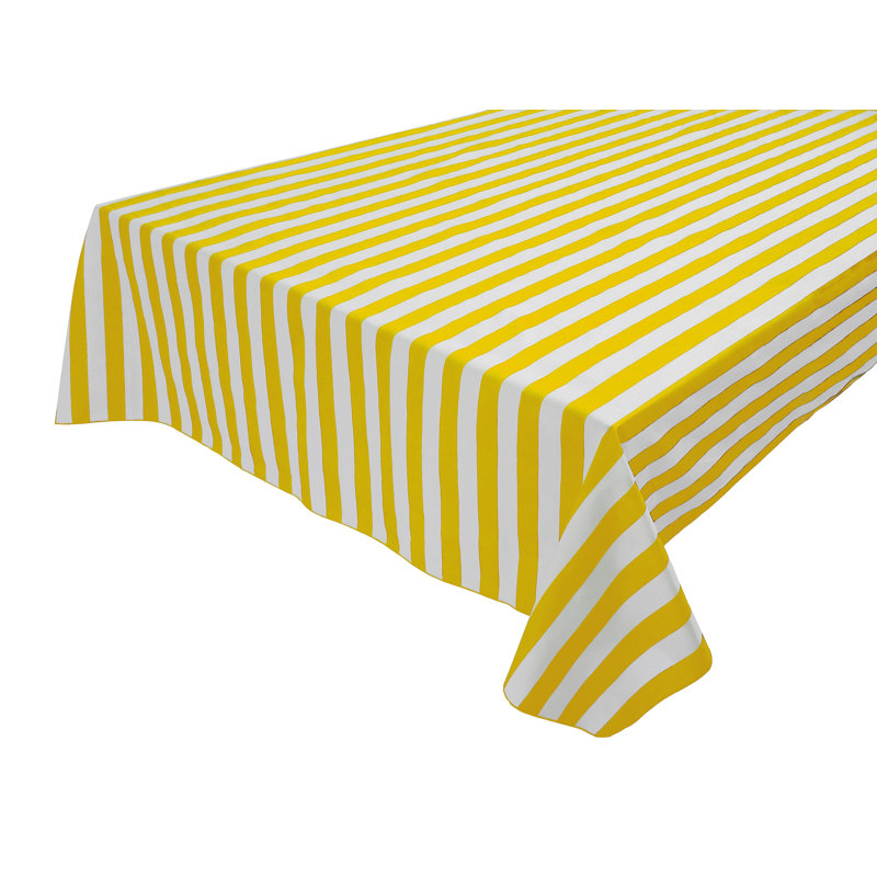 Nappe en coton à rayures Abdulsalam, Jaune, Rectangle de 120 po