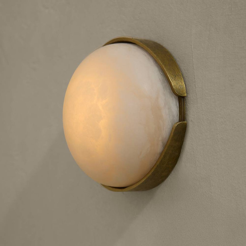 Elara Mini Flush Mount, Antique Brass