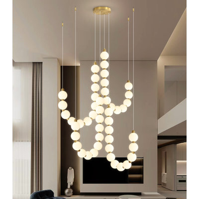 Lustre 48 lumières à DEL moderne à intensité variable noir