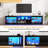 86 Inch High Gloss Led Tv Stand For 90 Inch Tv With Adjustable Glass Shelves Two Cabinets