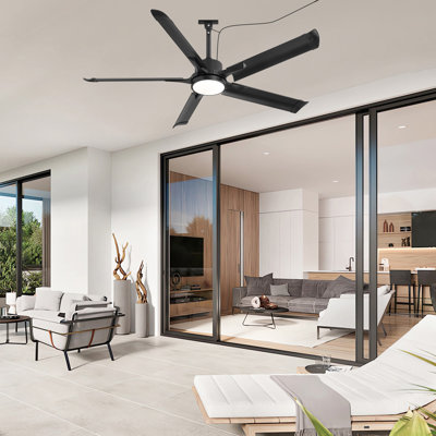 Ventilateur de plafond imperméable intérieur / extérieur de 56 po Aaron avec éclairage et télécommande