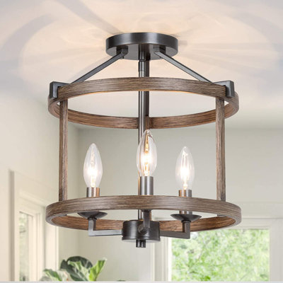 Plafonnier semi-encastré 3 lumières l 12 po Burkhead