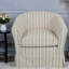 Chaises d'appoint pivotantes, structure en métal et chaise rayée moderne pour la maison