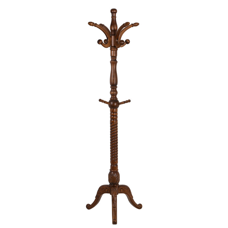 Hullinger Solid Wood Freestanding 8 - Hook Coat Rack