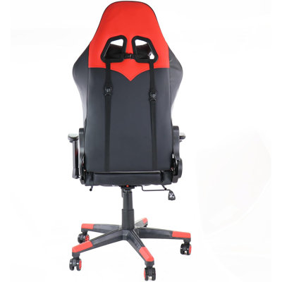 Gamefitz Ergonomic Gaming Chair With Footrest, Lumbar And Head Pillow Support, Adjustable Reclining Swivel Chair With Retractable Footrest And Pleather Upholstery, Black Gamer Office Chair