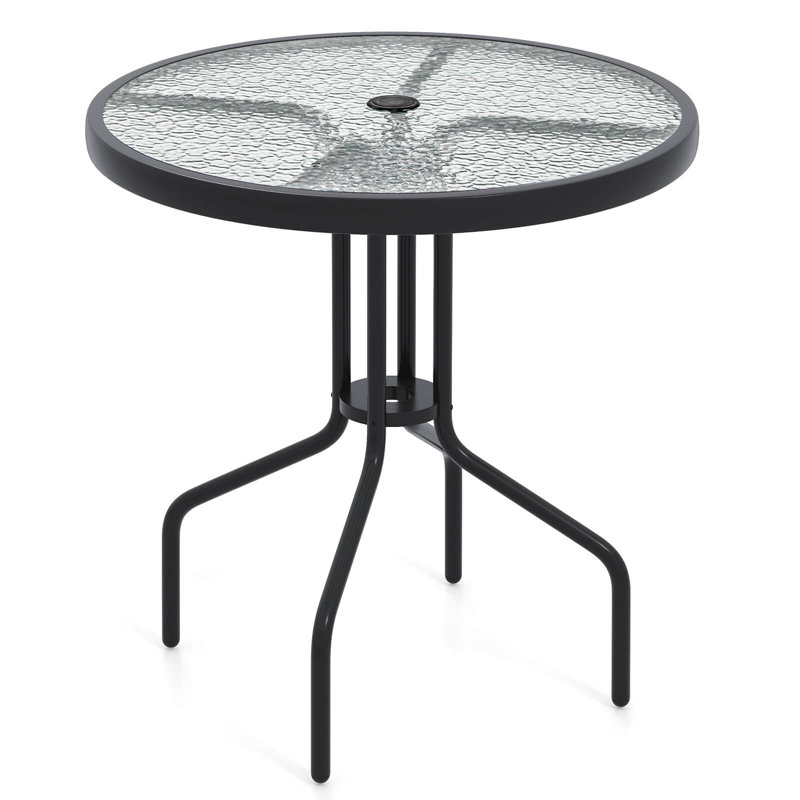 Table bistro 27,5 "avec plateau de table en verre trempé 1,57"