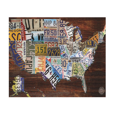 " USA License Plate Map " by Masters Fine Art