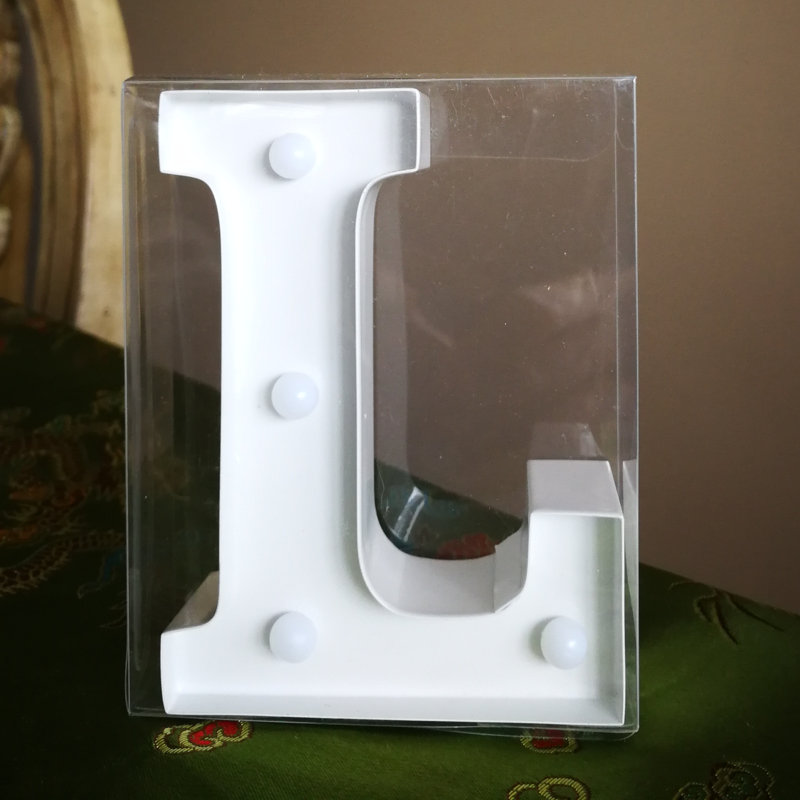 Enseigne lumineuse à del l décoration de lettre cadeau, Blanc