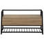 Modern Entryway Bench With Storage, 42 Inches Long, Brown Laminate, Black Metal Flip-Top 42" Rectangular, Taupe,
