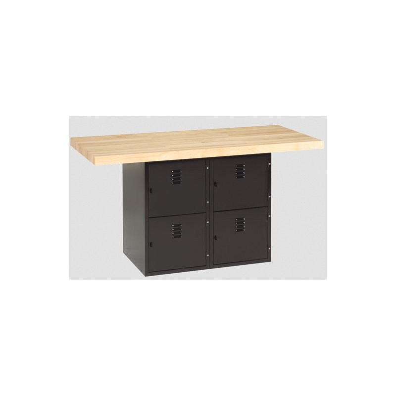 Établi avec plan de travail en bois l 64 po étau