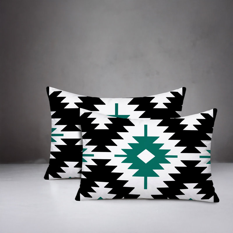 Coussin réversible intérieur / extérieur 2 ensembles Mansi, 25 x 18, Teal