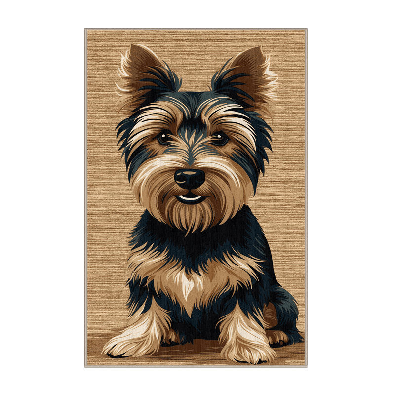  Tapis lavable pour chien Dandie Dinmont Terrier, Rectangulaire 2 pi x 3 pi