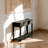 Solid Mango Wood Entryway Console Table with Black Sandblasted Finish-131970841