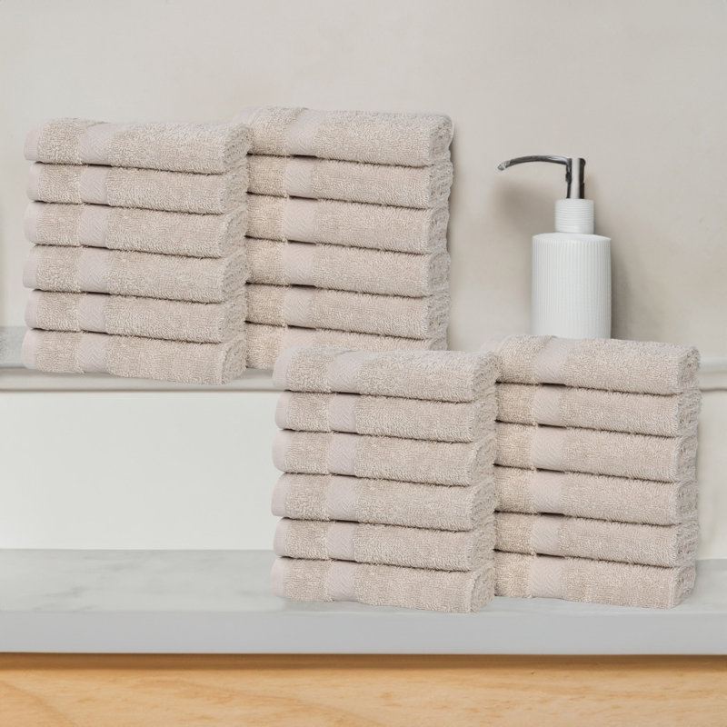  Essuie-mains léger à séchage rapide 100% coton Franklin, Pierre, Ensemble de serviettes 24 pièces