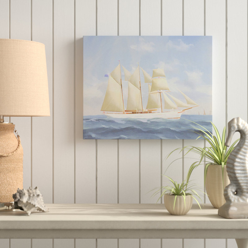 «Racing Ketch» par Antonio De Simone, reproduction d'art sur toile tendue, H 16 po x l 20 po x P 1,5 po
