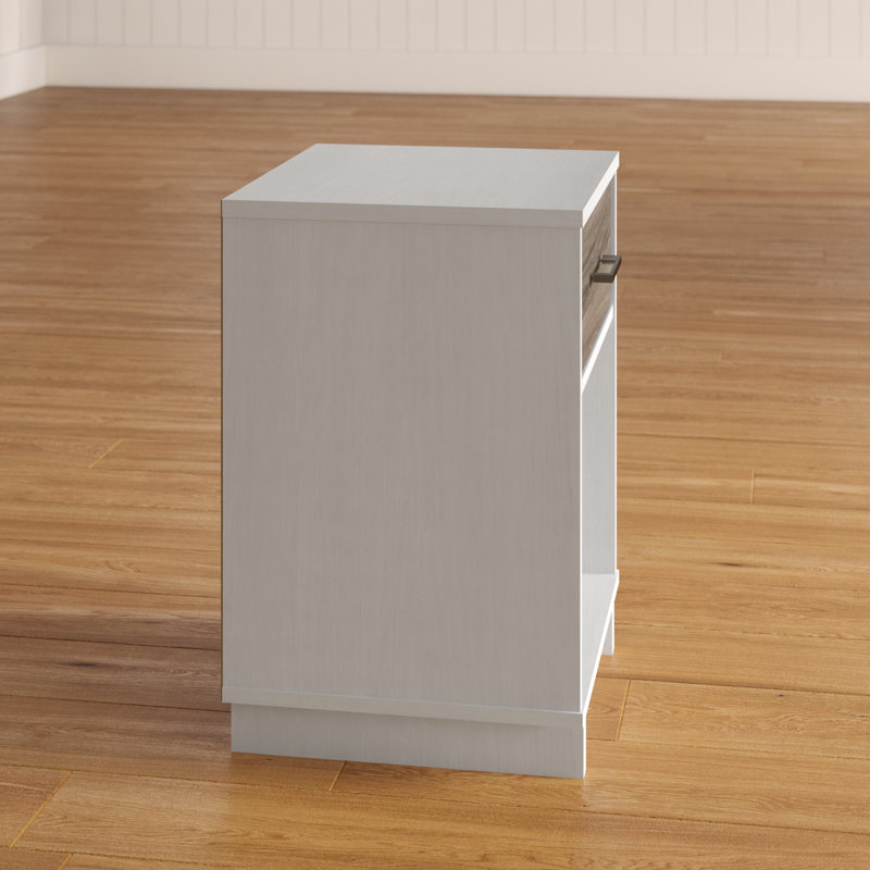 Edgemoore 45 cm W Bedside Table, Vintage White/Rustic