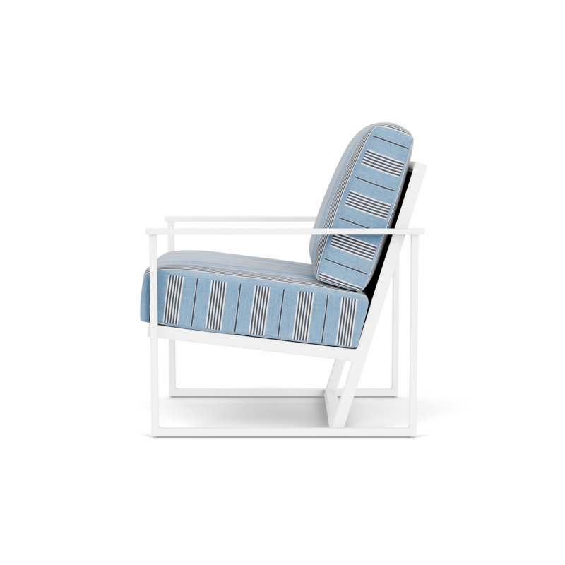 Summit Outdoor Lounge Chair, Matte White, Mink, Hansen Sky