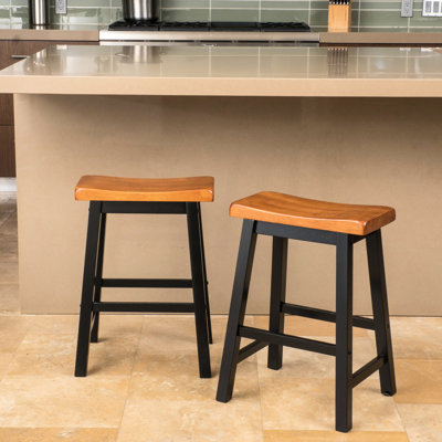 Tabouret de selle en bois de noyer de 24 po, solide et qui s'harmonise avec le style maison en bois, pour les espaces intérieurs