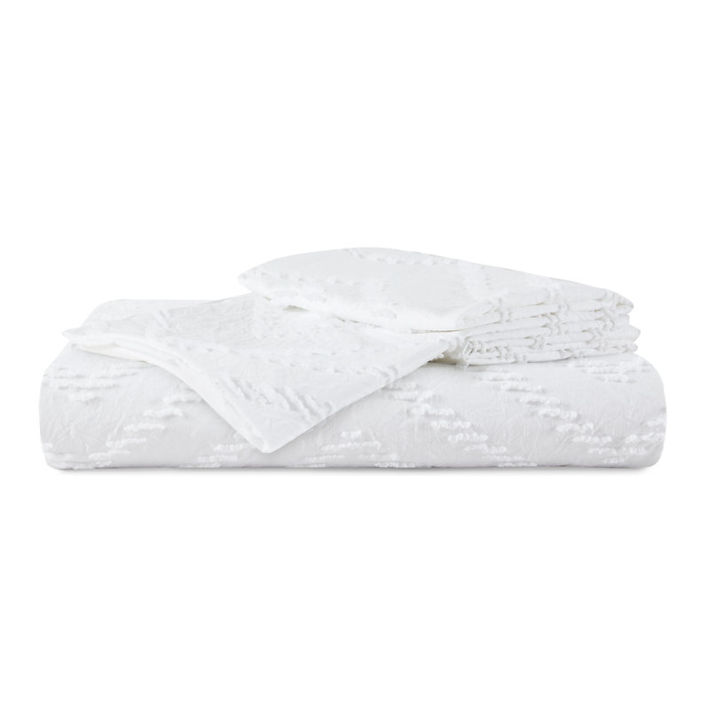 Ensemble de housse de couette en microfibre, Housse de couette grand et 2 taies d'oreiller stan, Blanc